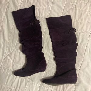 Over the Knee Purple Boots